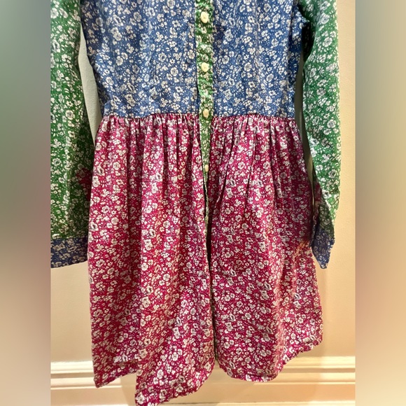 Polo by Ralph Lauren Floral Cotton Shirtdress Buttoned Placket Girls Size 10 - Picture 5 of 9